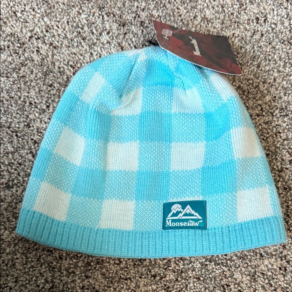 Moosejaw Checkered Blue and White Kids Hat